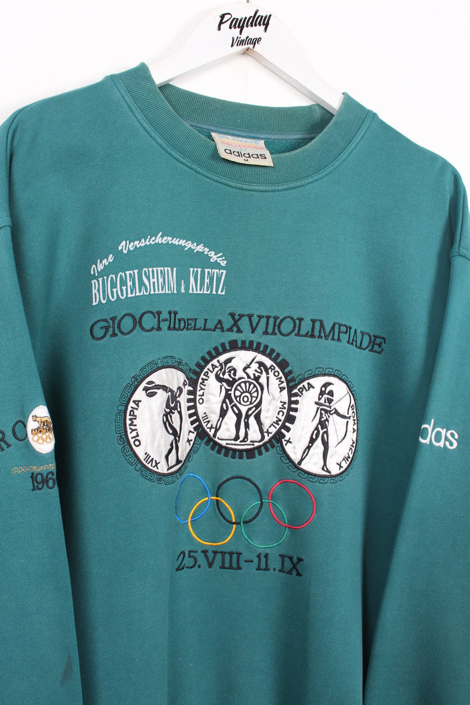 80's Adidas Olympics Roma Sweatshirt Green Medium - Payday Vintage