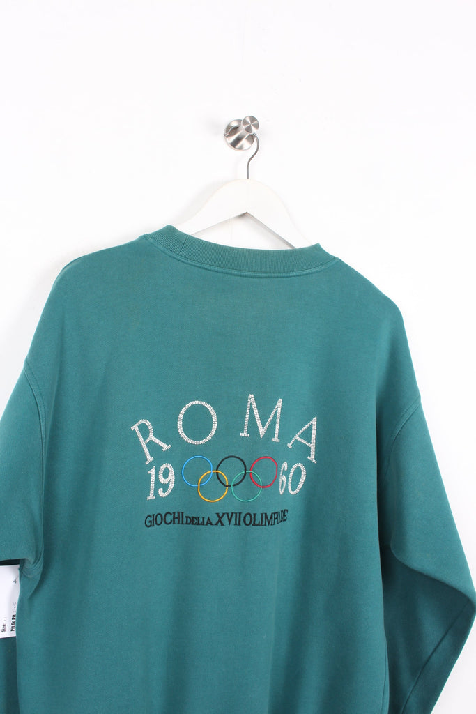 80's Adidas Olympics Roma Sweatshirt Green Medium - Payday Vintage