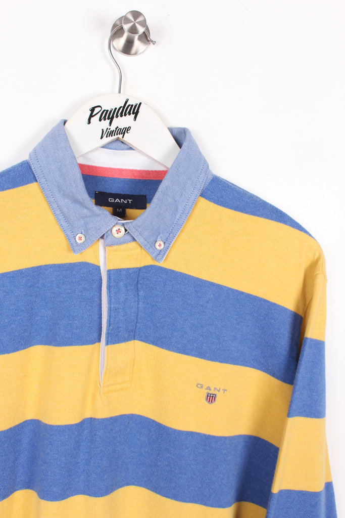 Gant Rugby Shirt Yellow/Blue Medium - Payday Vintage
