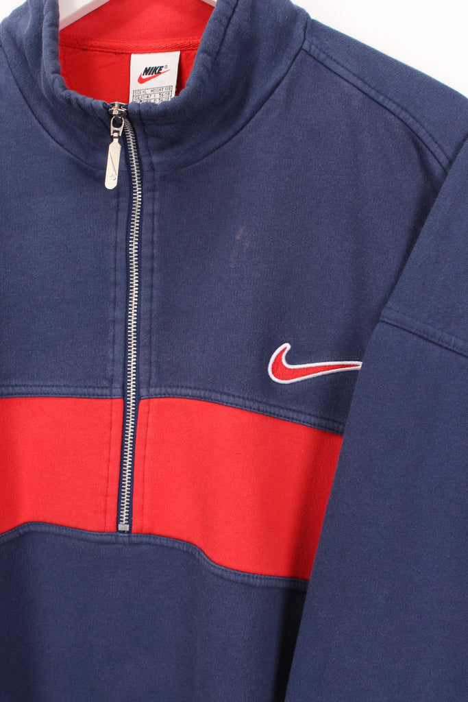 90's Nike 1/4 Zip Sweatshirt Navy/Red XL - Payday Vintage