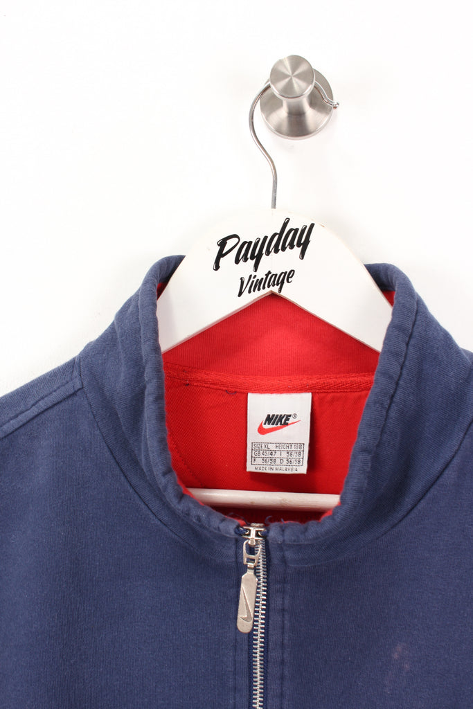 90's Nike 1/4 Zip Sweatshirt Navy/Red XL - Payday Vintage