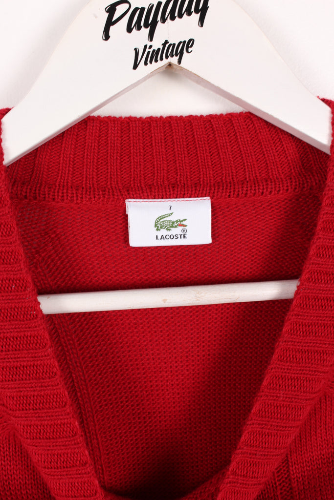 Lacoste Knitted Sweatshirt Red XL - Payday Vintage