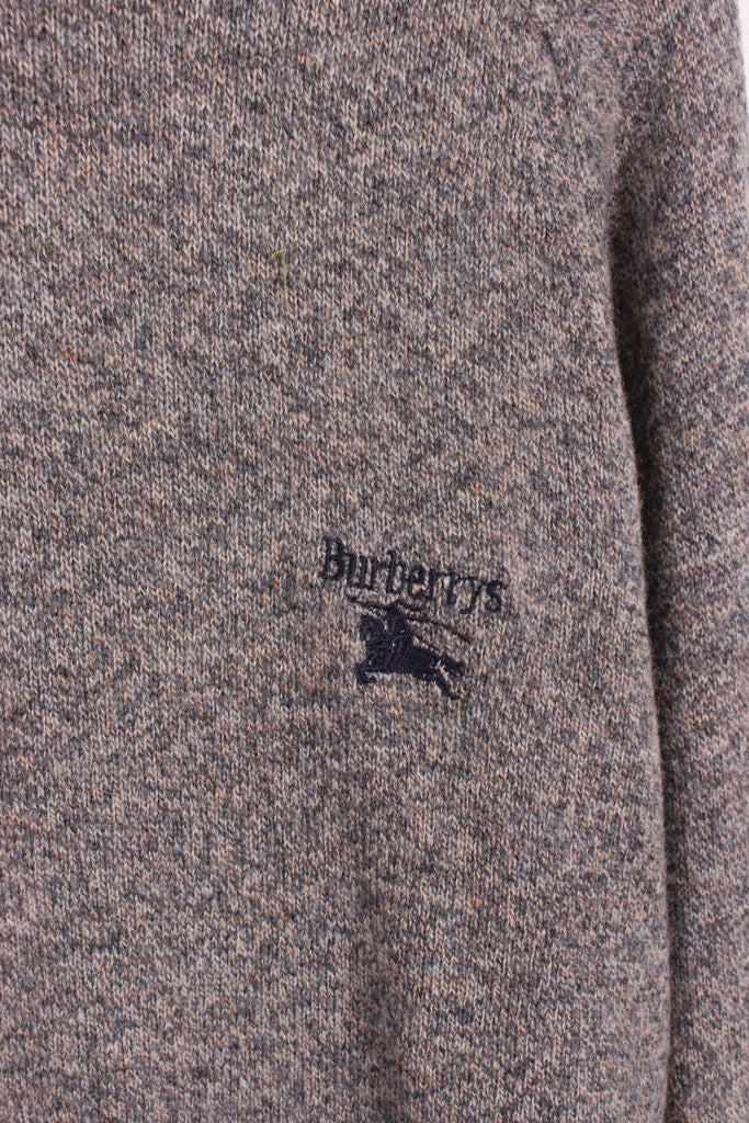 90's Burberry Knitted Sweatshirt Grey Large - Payday Vintage