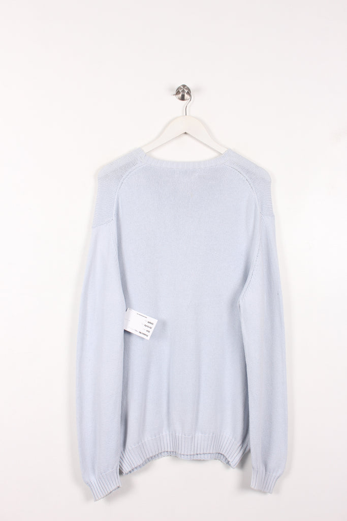 00's Yves Saint Laurent Knitted Sweatshirt Baby Blue XL - Payday Vintage