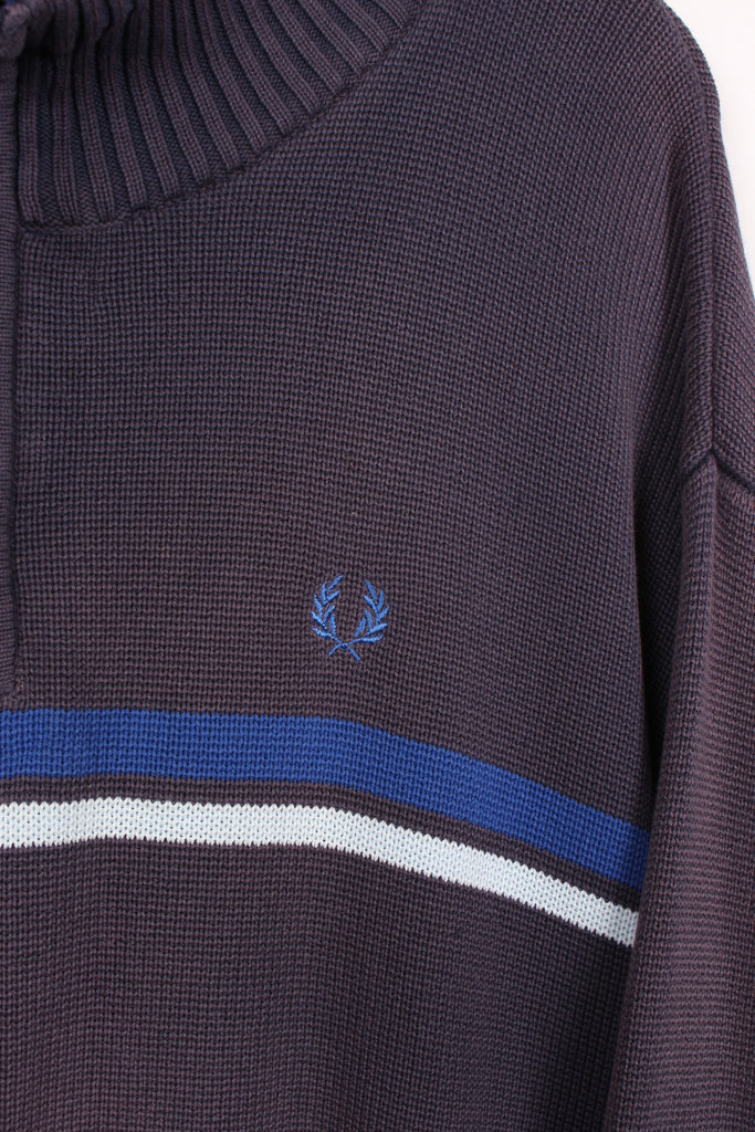 90's Fred Perry 1/4 Zip Sweatshirt Navy XL - Payday Vintage