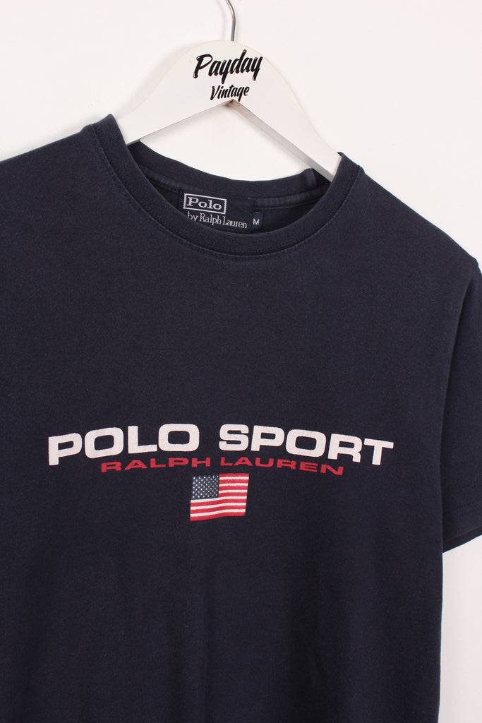 90's Polo Sport Bootleg T-Shirt Navy Small - Payday Vintage