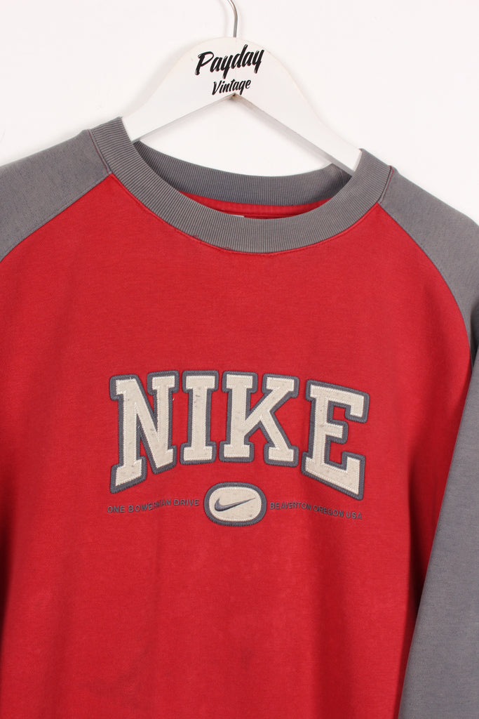 00's Nike Sweatshirt Red/Grey Small - Payday Vintage