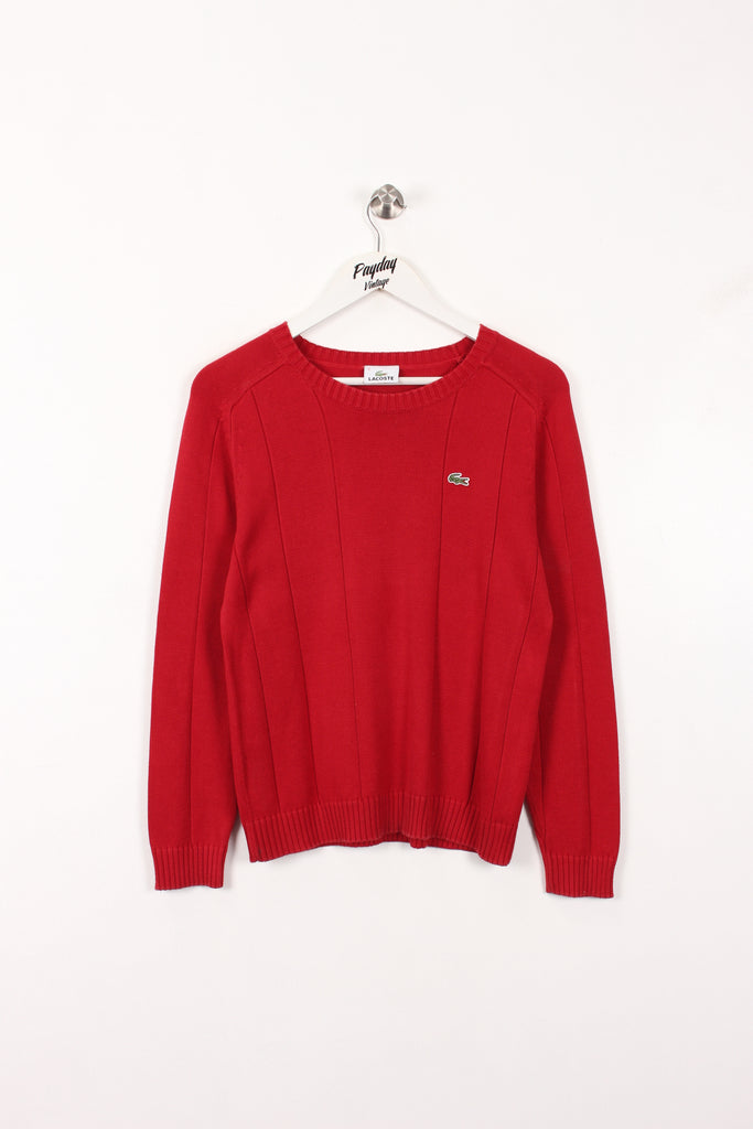 Lacoste Knitted Sweatshirt Red Small - Payday Vintage