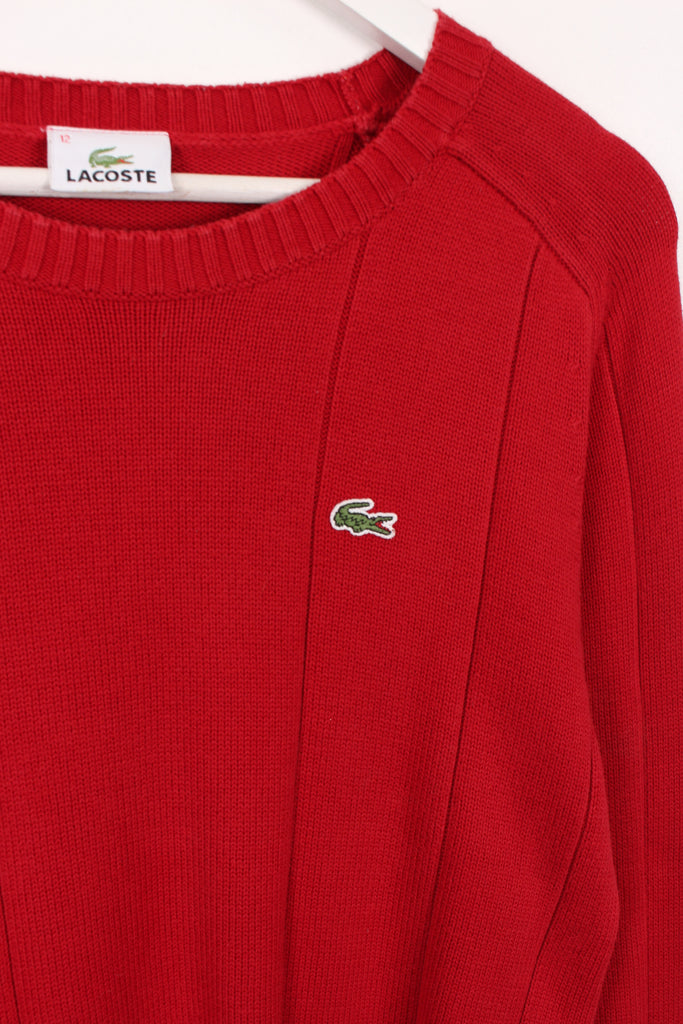 Lacoste Knitted Sweatshirt Red Small - Payday Vintage
