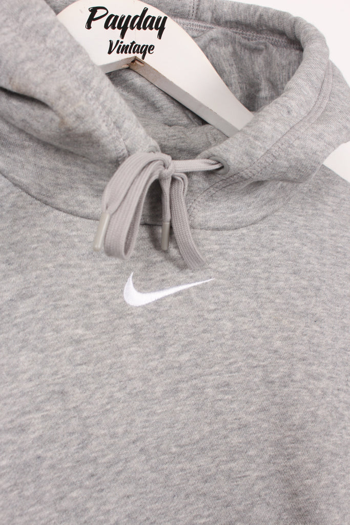 Nike Centre Swoosh Hoodie Grey Small - Payday Vintage