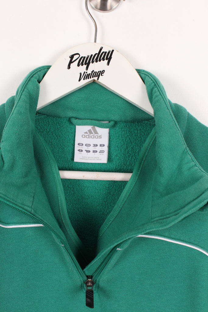 Adidas 1/4 Zip Sweatshirt Green Medium - Payday Vintage