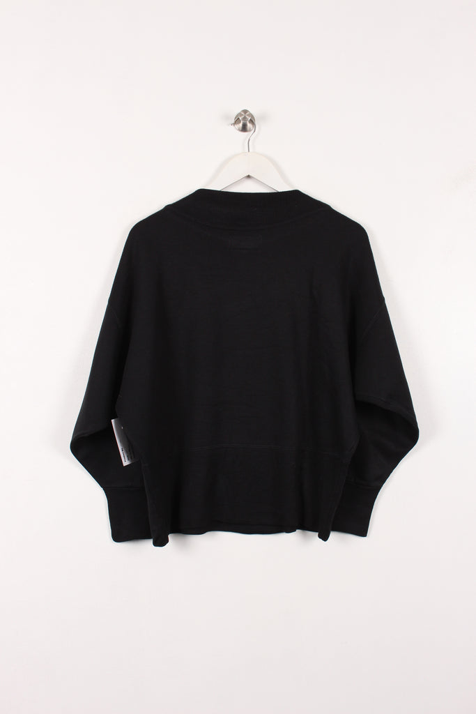 90's Flower Embroidered Sweatshirt Black Small - Payday Vintage