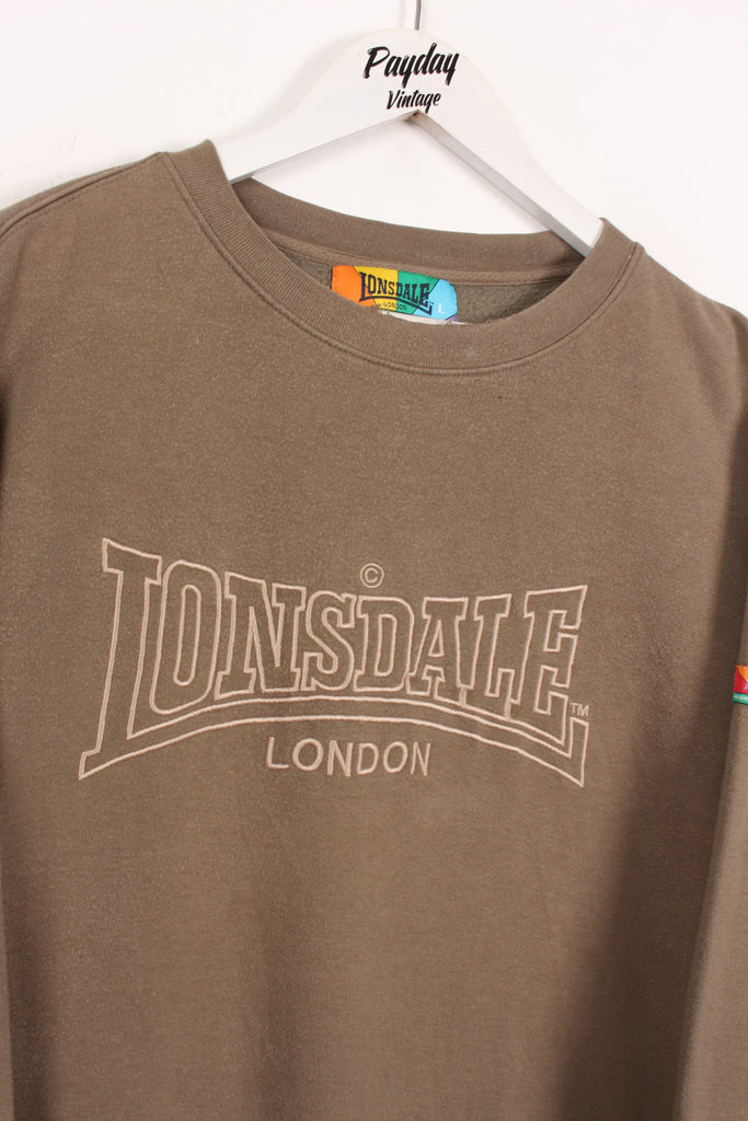 Lonsdale Sweatshirt Khaki Large - Payday Vintage