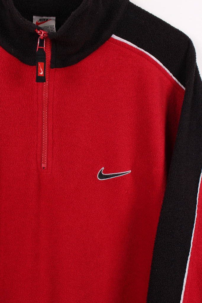 90's Nike 1/4 Zip Fleece Red/Black XL - Payday Vintage